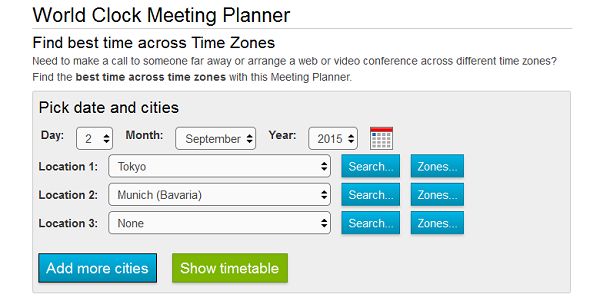 time zone meeting scheduler